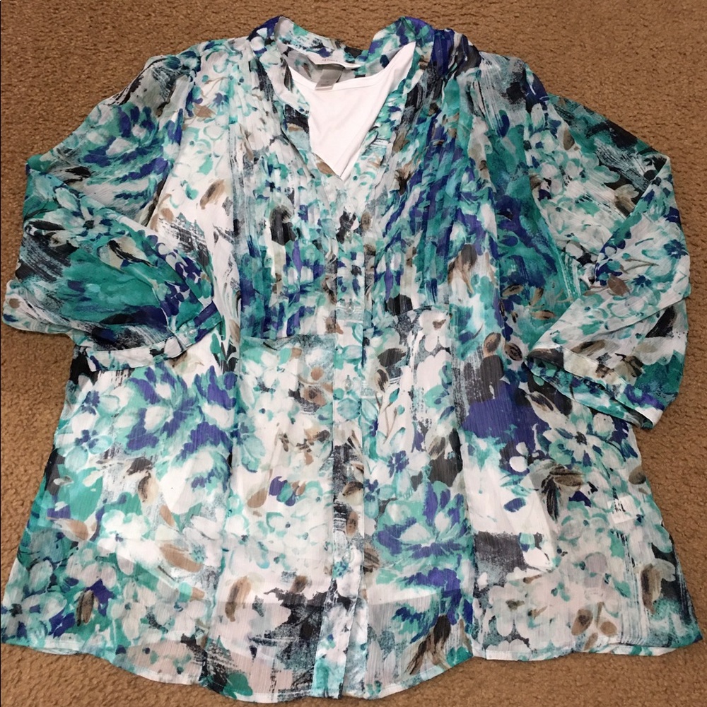 1x cj banks two-fer button down top